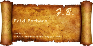 Frid Barbara névjegykártya