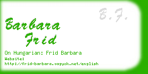 barbara frid business card